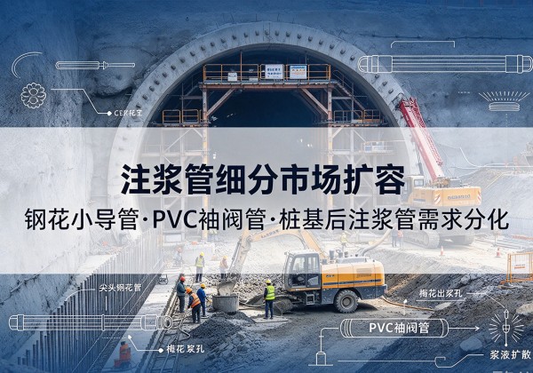 安居注浆管细分市场扩容，隧道钢花小导管、PVC 袖阀管、桩基后注浆管需求分化